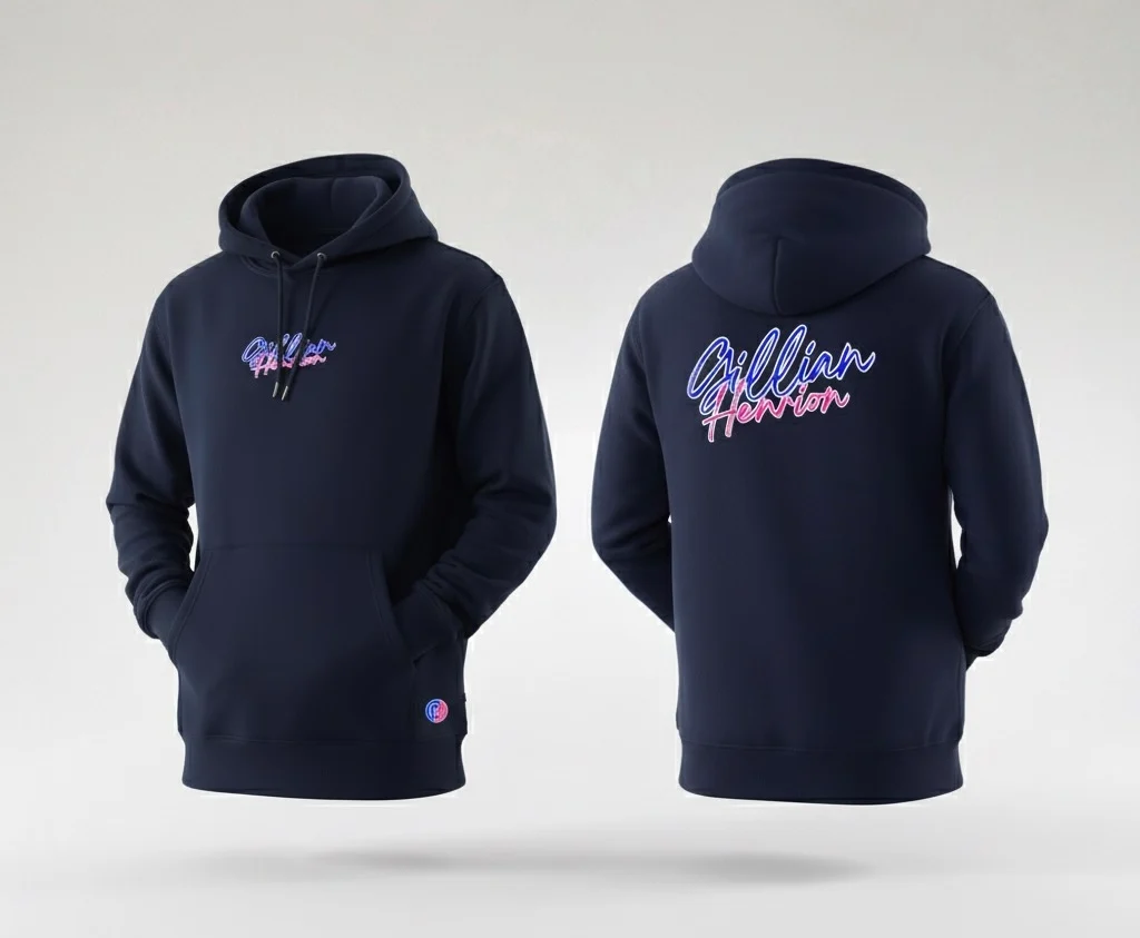 Hoodie Bleu Navy "Signature" Gillian Henrion Unisexe