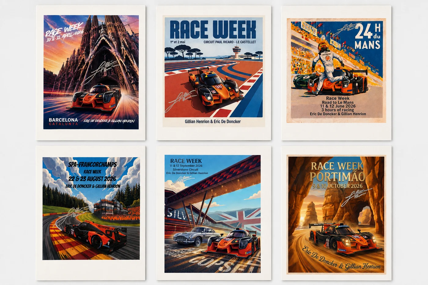 Affiches Race Week Signées Par Gillian Henrion